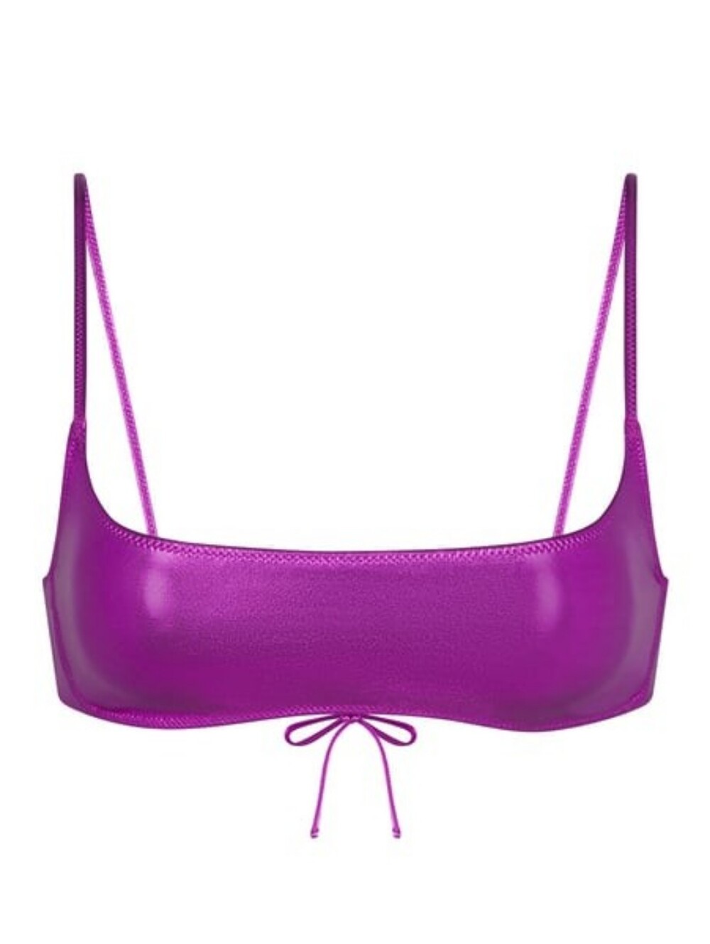Skims Metallic Swim Micro Scoop Bikini Top BT-SCP-2802 Dragon Fruit Size Large